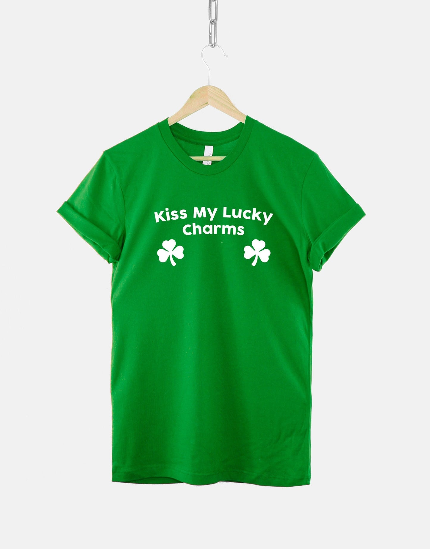 Saint Patricks Day Shirt - Kiss My Lucky Charms Funny St Patrick's Day Green T-Shirt