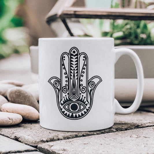 Hand Of Fatima Mug - Fatima Mug - Hand Of Hamsa - Spiritual Person Gift