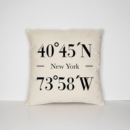 Personalized Home Coordinates Pillow - Custom Housewarming Gift