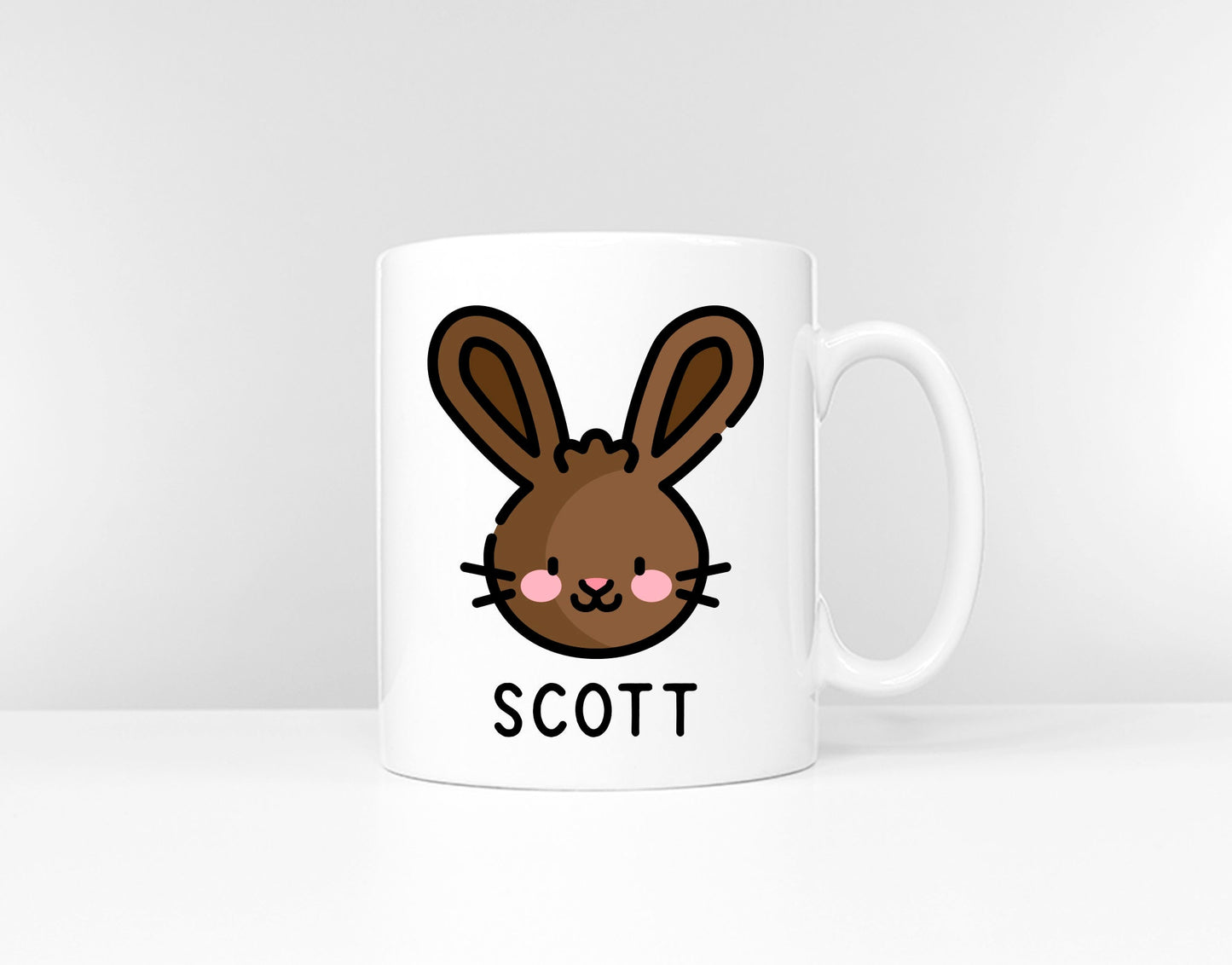 Rabbit Mug - Personalised Rabbit Coffee Mug - Easter Bunny Mug With Personalized Name - Easter Gifts For Kids