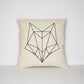 Geometric Fox Head Pillow - Geometric Wild Animal Art Cushion