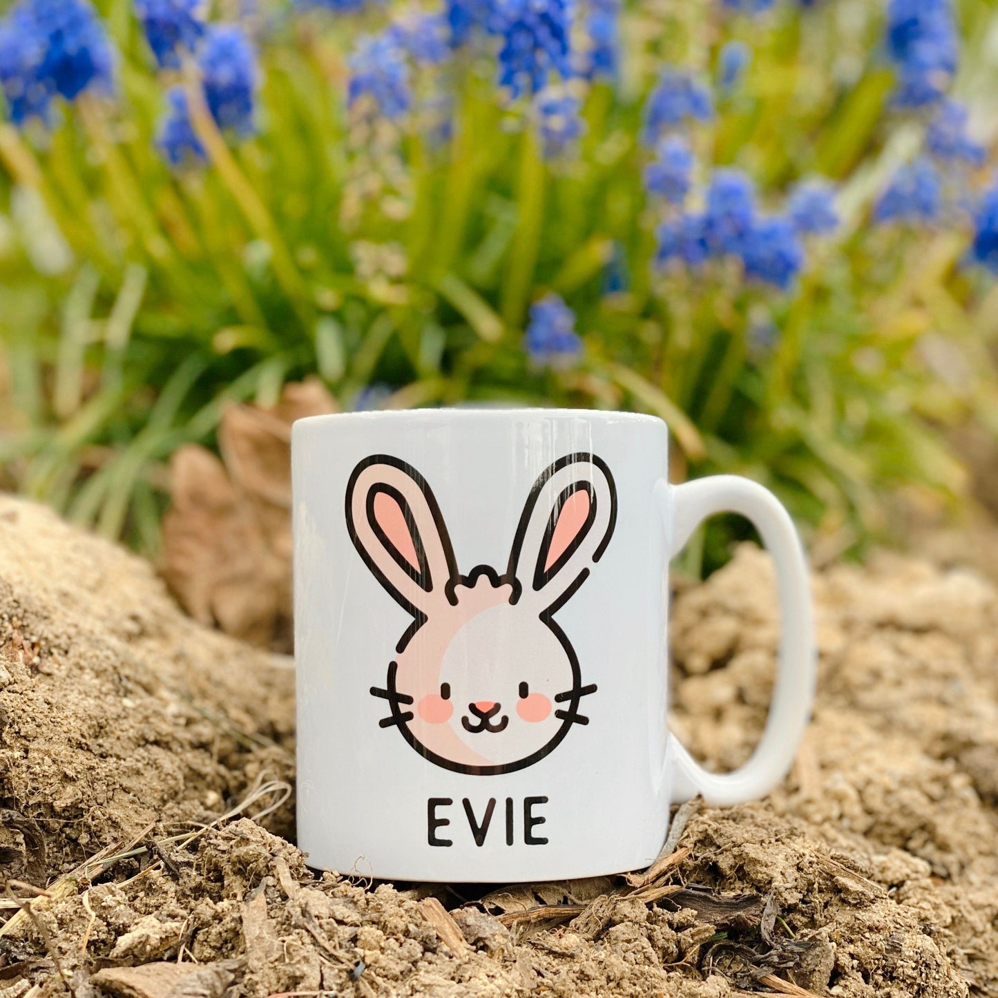 Rabbit Mug - Personalised Rabbit Coffee Mug - Easter Bunny Mug With Personalized Name - Easter Gifts For Kids