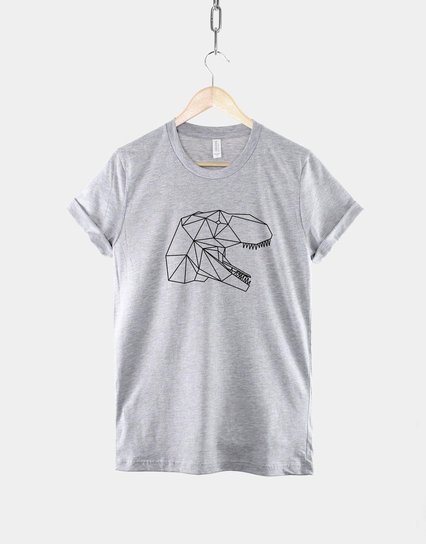 Geometric T-Rex Shirt - Geometric Dinosaur Print T-Shirt