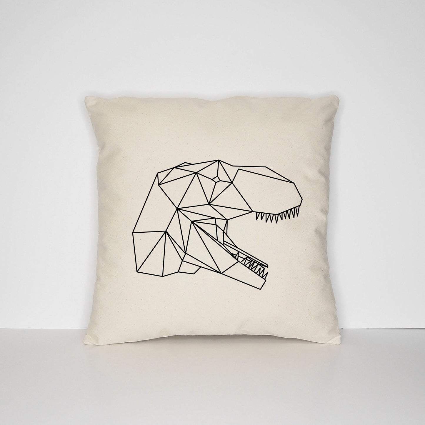 Geometric Dinosaur Pillow - Geometric T-Rex Tyrannosaurus Rex Print Cushion