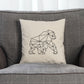 Geometric Gorilla Pillow - Geometric Ape Animal Art Cushion