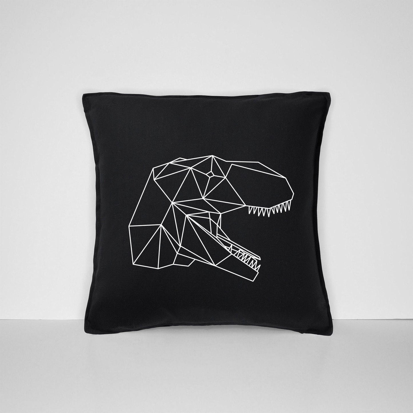 Geometric Dinosaur Pillow - Geometric T-Rex Tyrannosaurus Rex Print Cushion