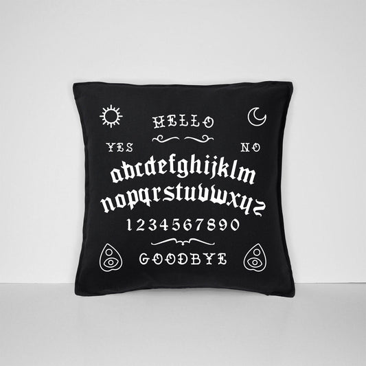 Spirit Board Ouija Board Inspired Cushion - Black Goth Talking Board Cushion - Gothic Home Decor