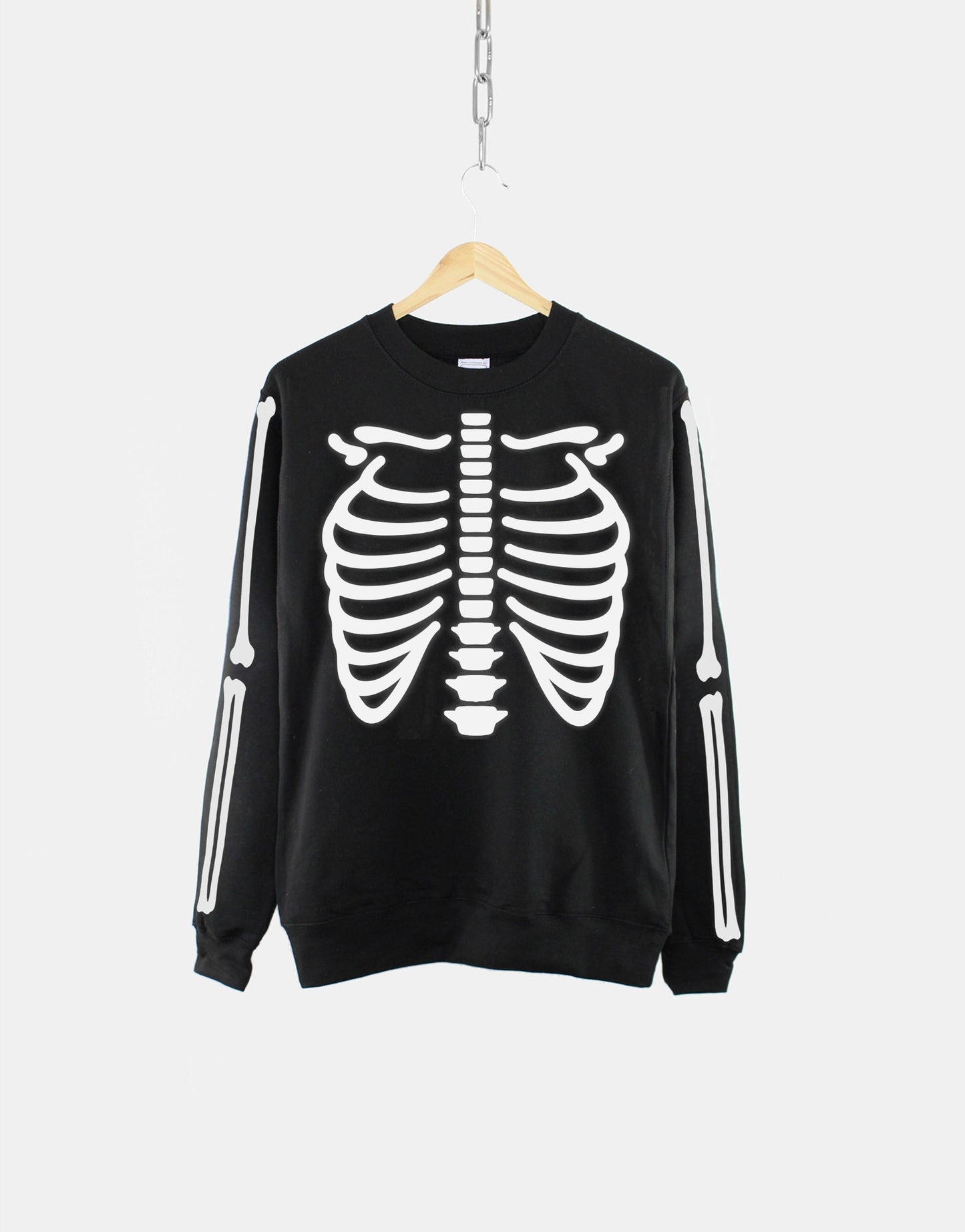 Skeleton Sweatshirt - Halloween Skeleton Sweater - Adult Long Sleeve Skeleton Shirt