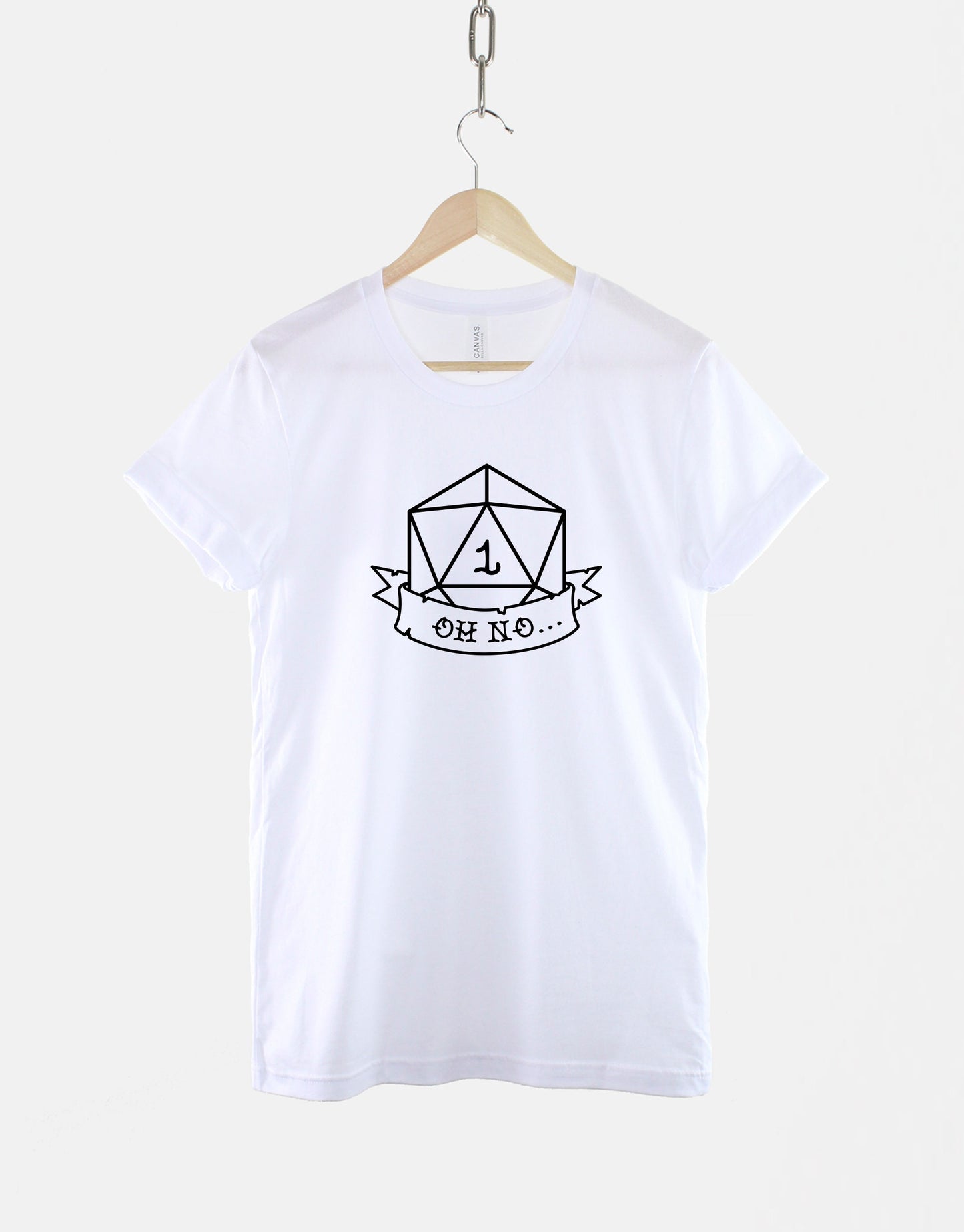 D20 Dice T-Shirt - Dungeons and Dragons Shirt - D and D T-Shirt - D&D Shirts - Rolled A 1 T-Shirt