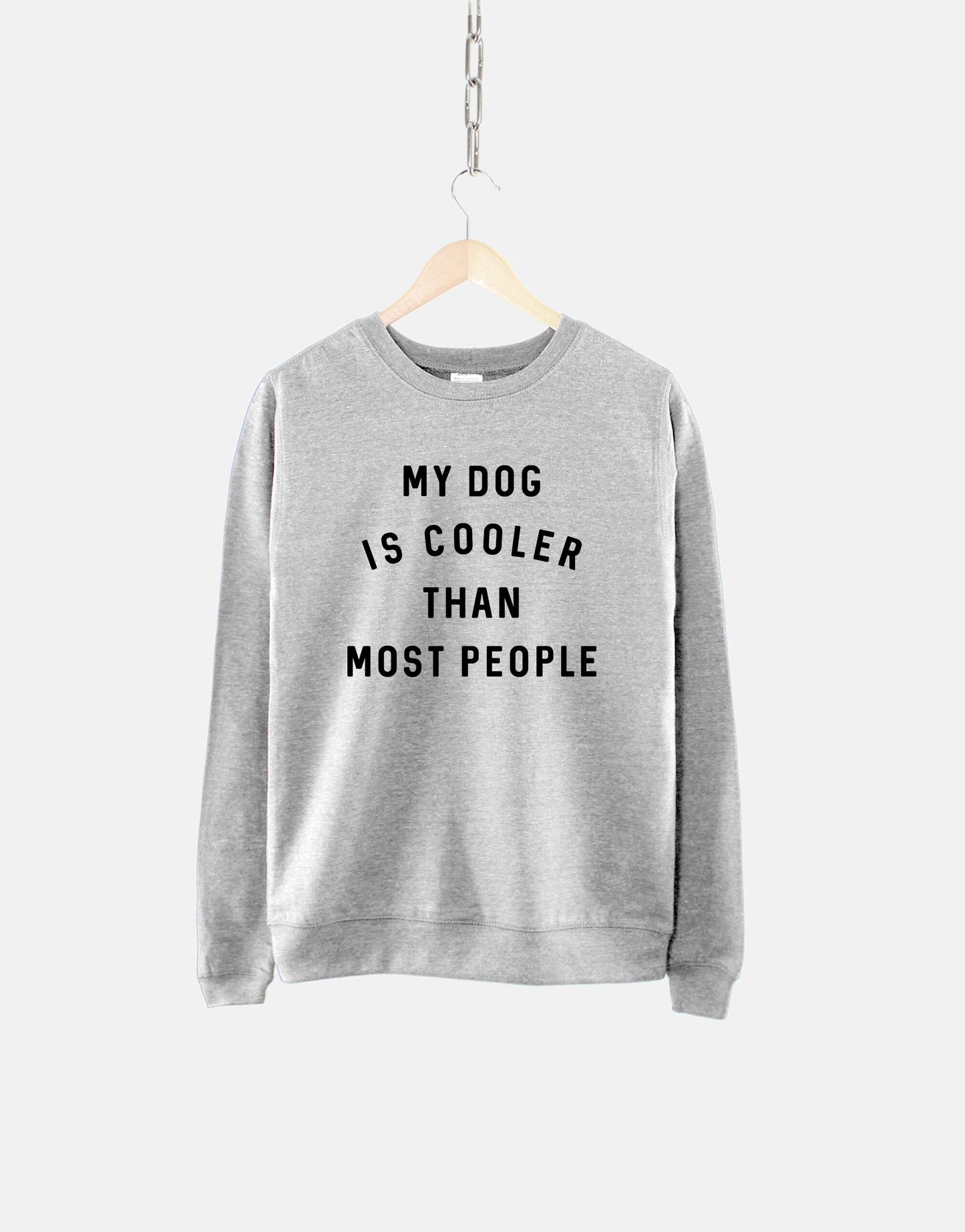 My Dog Is Cooler Than Most People Sweatshirt - Dog Lover Jumper Sweater