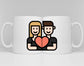 Personalized Valentines Couple Mug Set of 2 - Custom Social Distancing Couples In Lockdown - Quarantine Long Distance Relationship Mugs