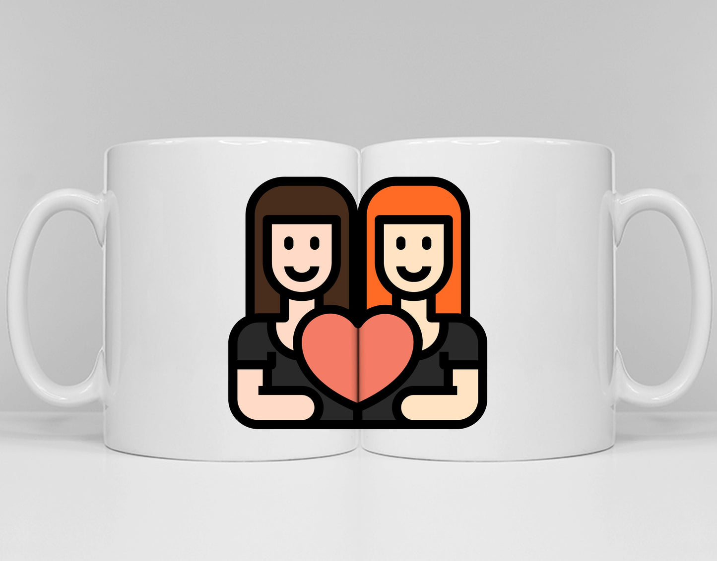 Personalized Valentines Couple Mug Set of 2 - Custom Social Distancing Couples In Lockdown - Quarantine Long Distance Relationship Mugs