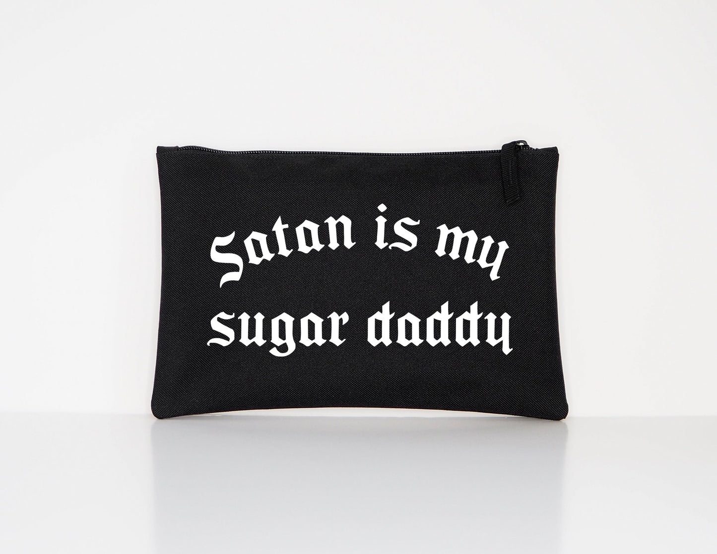 Satan Is My Sugar Daddy - Goth Makeup Cosmetic Accessory Pouch - Black Gothic Makeup Bag