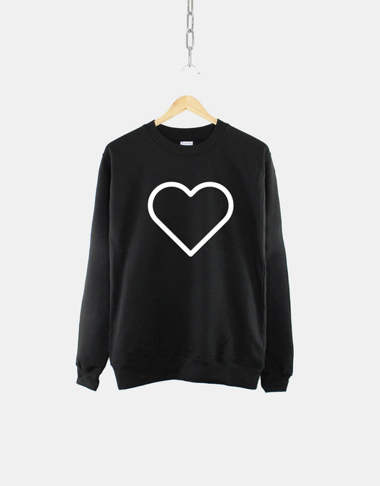 Heart Shape Sweatshirt - Good Vibes Love Shape Mantra Slogan Sweater