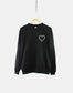 Heart Shape Pocket Print Sweatshirt - Love Shape Womens Fashion Sweater