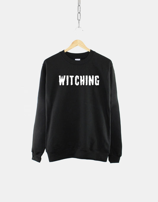 Witching Goth Girl Crew Neck Sweatshirt - Halloween Sweater