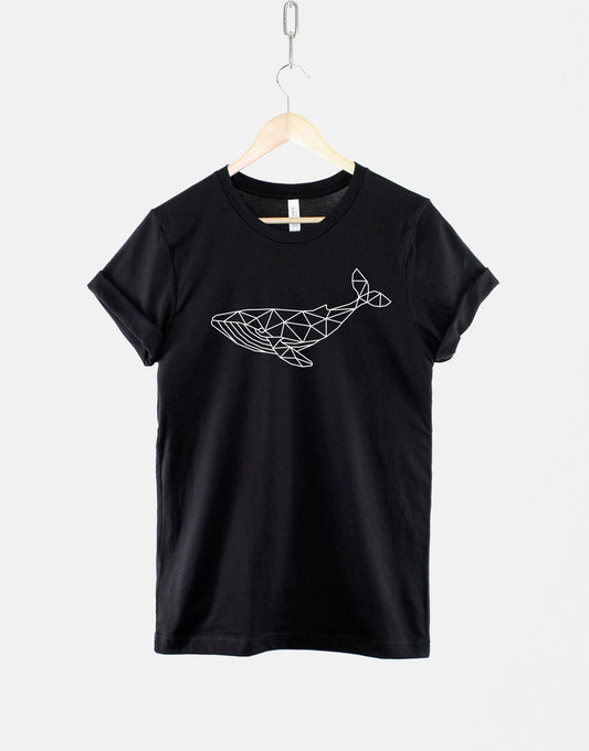 Whale T-Shirt - Geometric Humpback Whale Nautical Design Shirt Print - Beach Ocean Sea TShirt