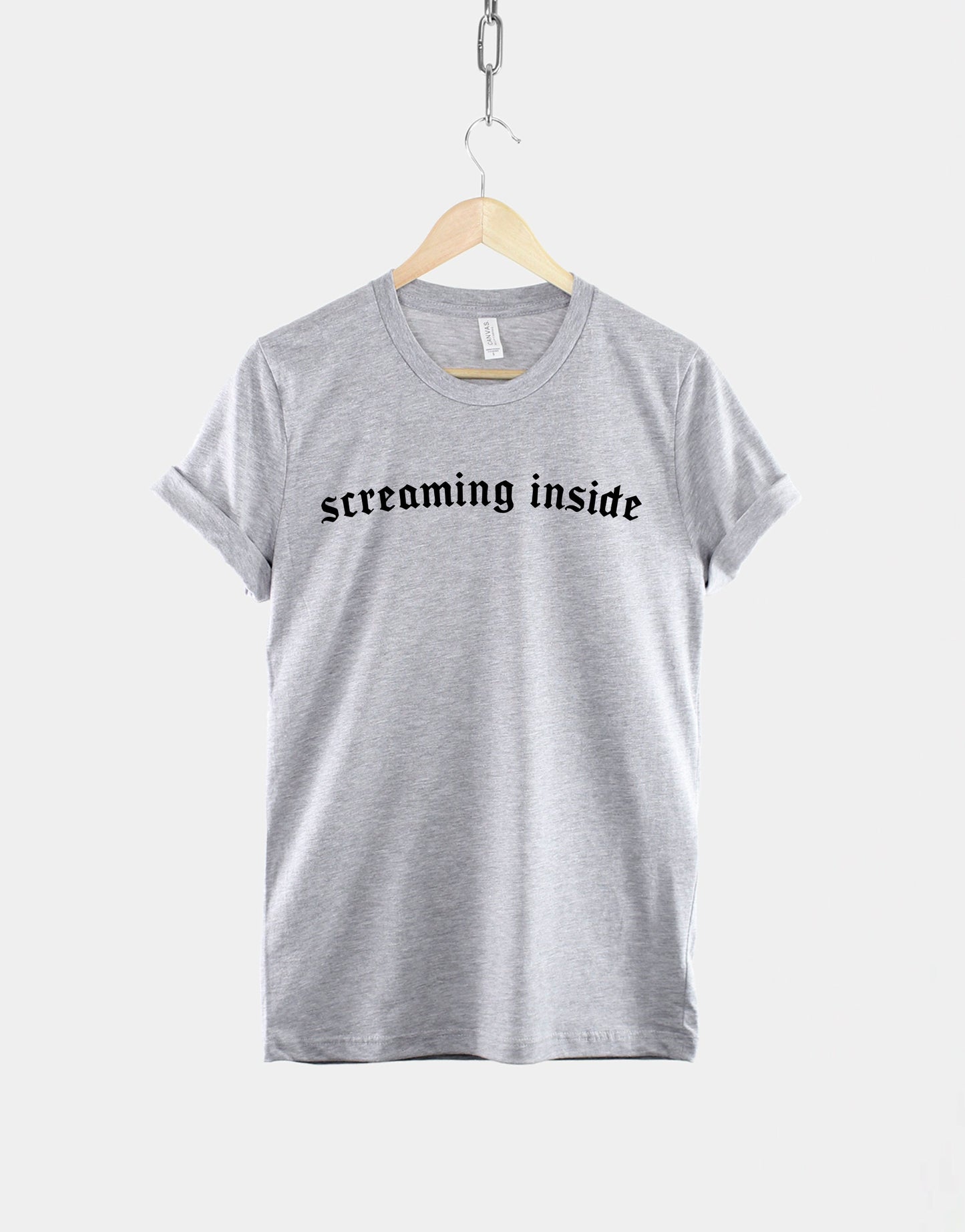 Screaming Inside Shirt - Gothic Black Goth Slogan T Shirt - Anti Social T-Shirt