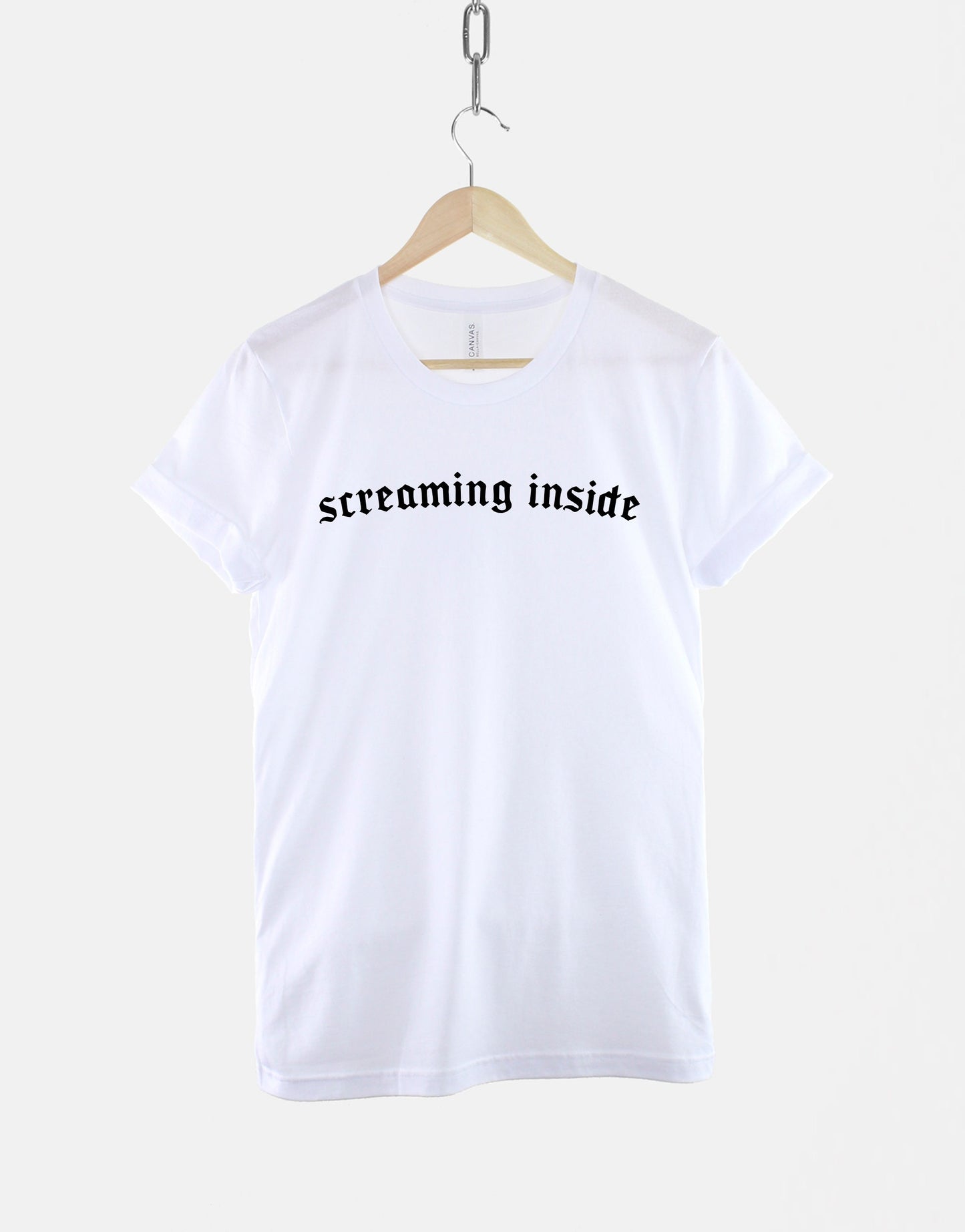 Screaming Inside Shirt - Gothic Black Goth Slogan T Shirt - Anti Social T-Shirt