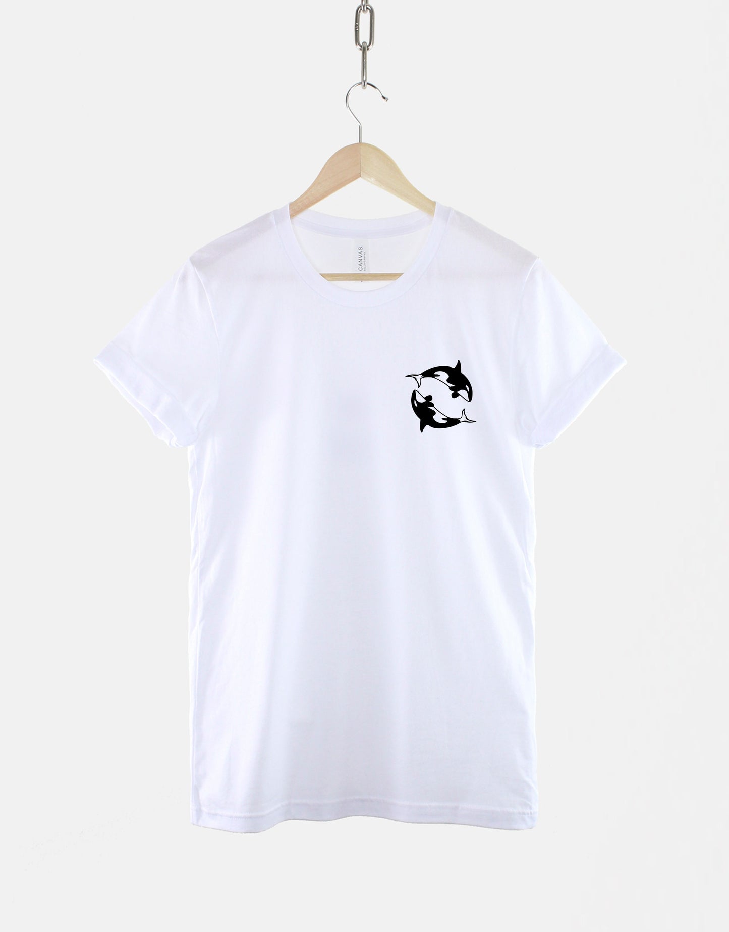 Orca Killer Whale T-Shirt - Orca Shirt - Killer Whale Pocket Print T-Shirt - Whale T-Shirt - Nautical Print Shirt