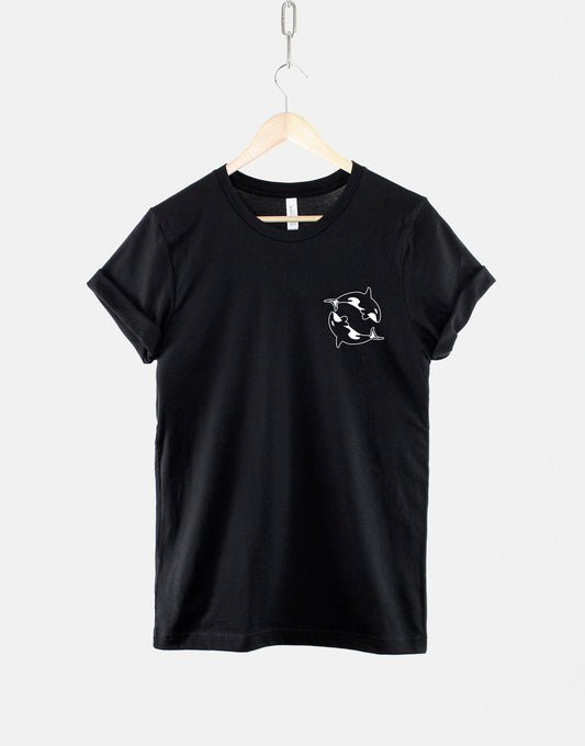 Orca Killer Whale T-Shirt - Orca Shirt - Killer Whale Pocket Print T-Shirt - Whale T-Shirt - Nautical Print Shirt