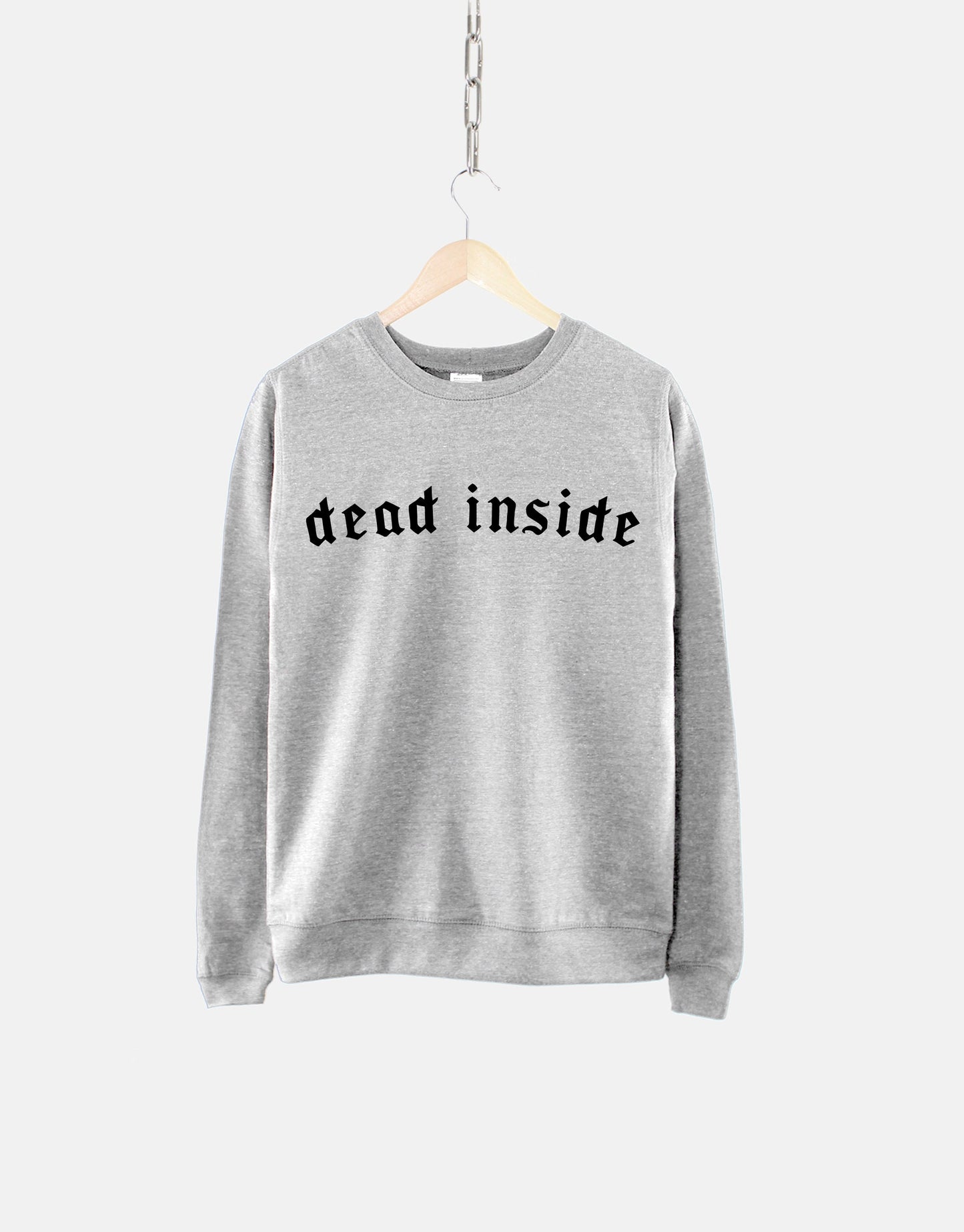 Dead Inside Goth Aesthetic Crew Neck Sweatshirt - Black Gothic Sweater