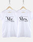 Mr And Mrs T-Shirts - Personalised Mr And Mrs Wedding Shirts - Matching Honeymoon TShirts - Couples Just Married T Shirts