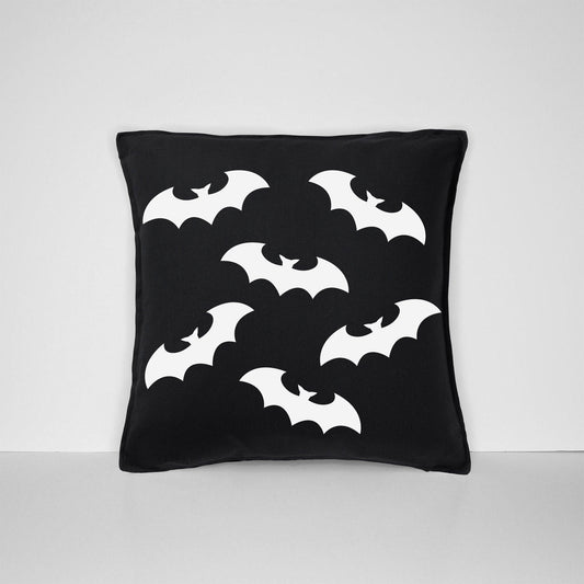 Gothic Bat Cushion - Black Goth Bats Home Decor