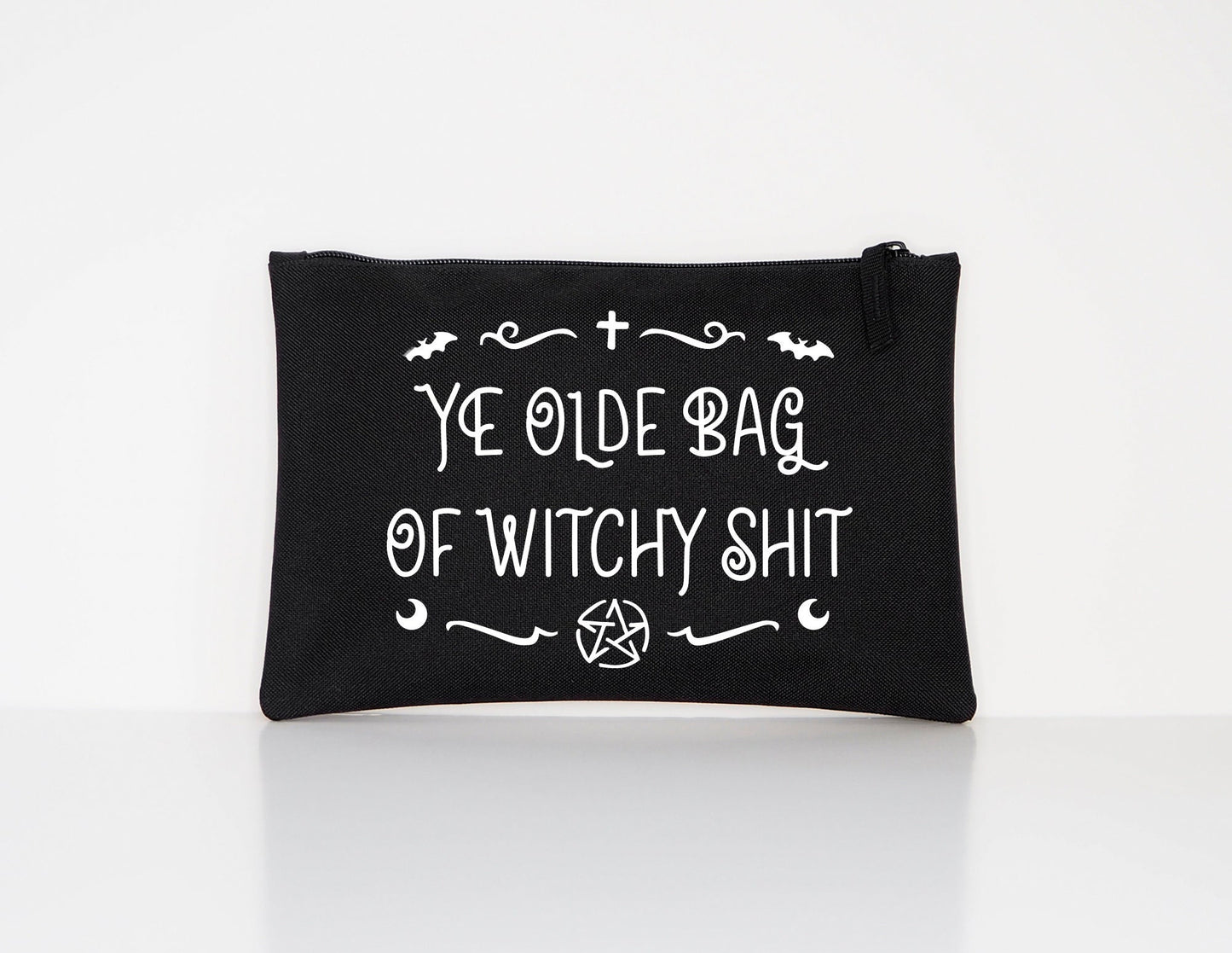 Ye Olde Bag Of Witchy Stuff - Witch Makeup Bag - Witchcraft Bag - Goth Makeup Bag - Black Goth Makeup Pouch