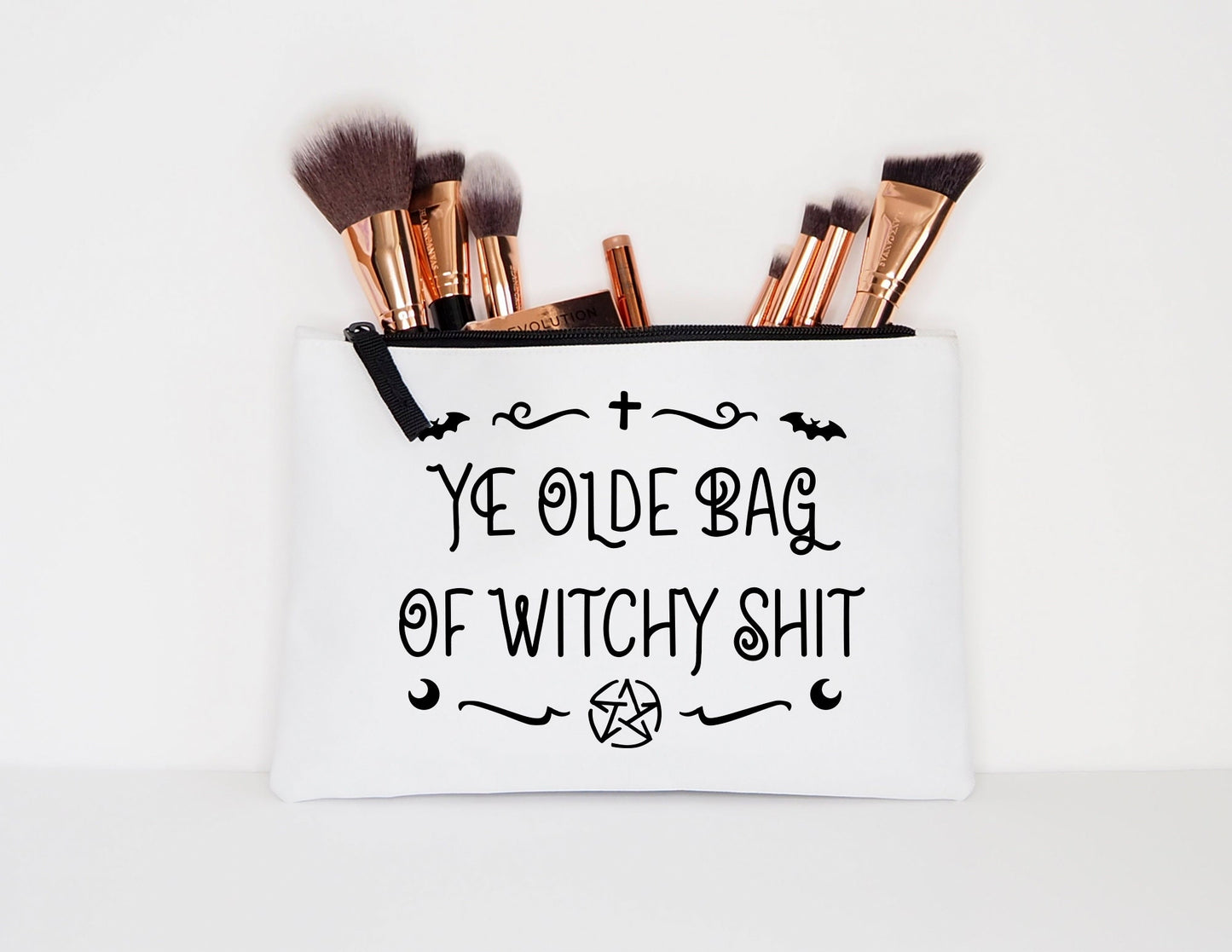 Ye Olde Bag Of Witchy Stuff - Witch Makeup Bag - Witchcraft Bag - Goth Makeup Bag - Black Goth Makeup Pouch