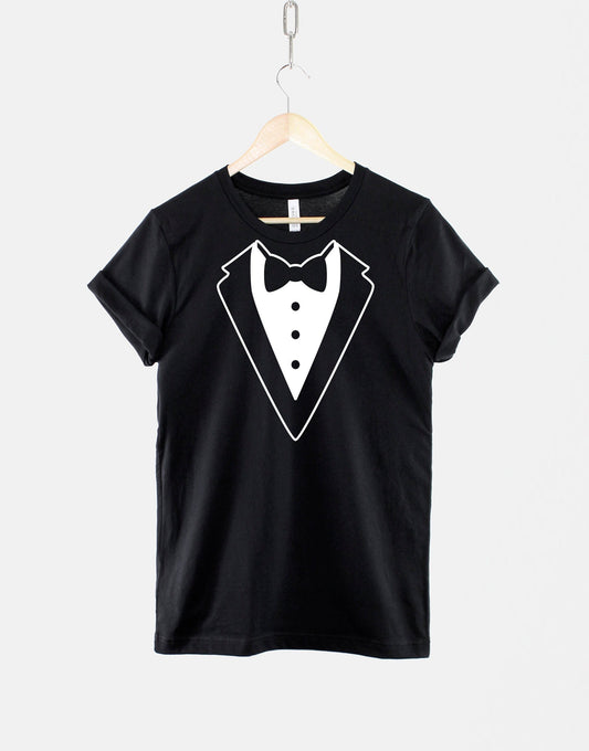 Tuxedo T-Shirt - Black Tux Shirt - Tux Print T-Shirt - Tuxedo Print Shirt