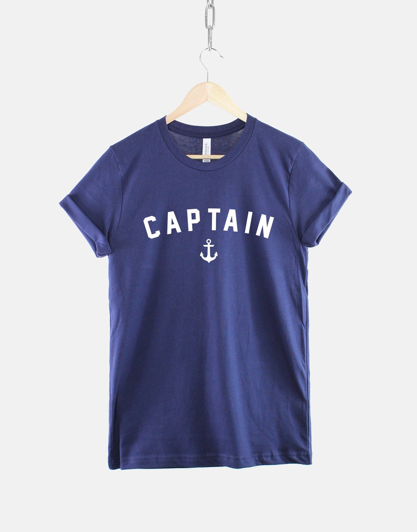 Captain T-Shirt - Nautical Shirt - Navy Blue Captain Shirt - Anchor Sailing Boat TShirt