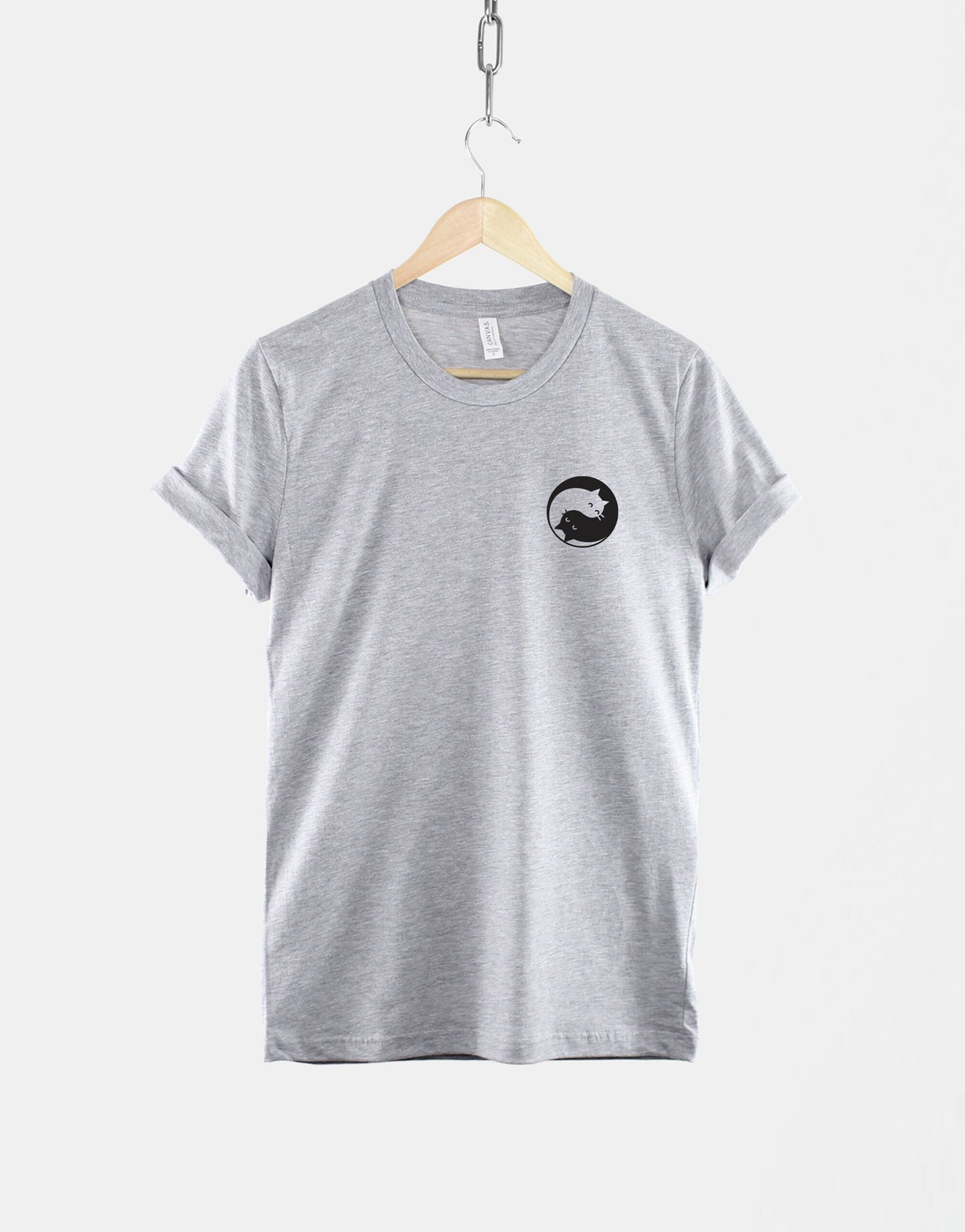 Yin Yang Cats T-Shirt - Cats Pocket Tee - Cat Yin Yang Pocket T-Shirt - Cat Shirts