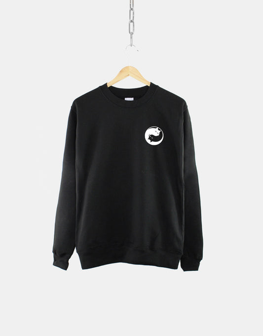 Yin Yang Cats Sweatshirt - Cat Pocket Print Sweater - Cat Yin Yang Sweatshirt - Cat Sweatshirt