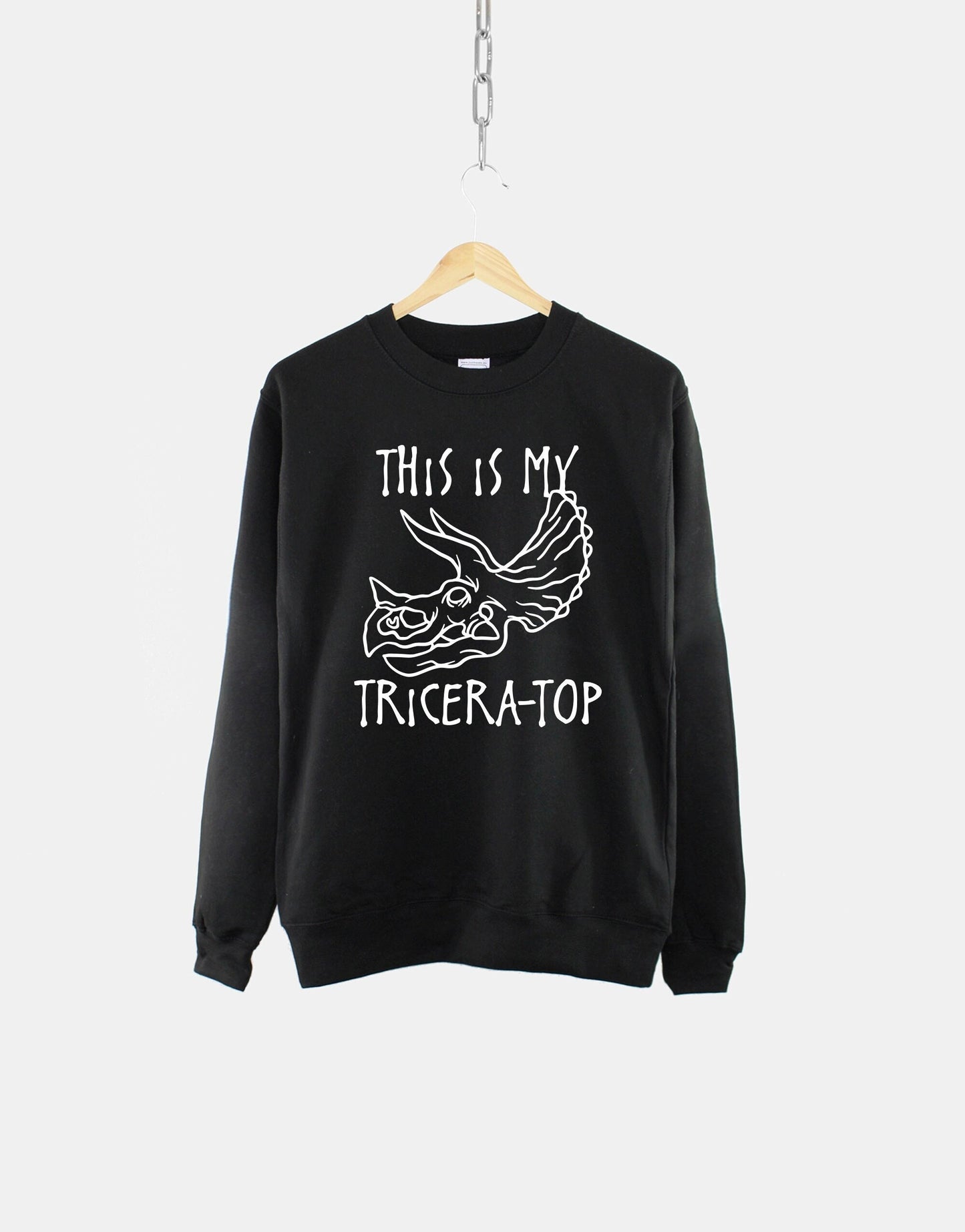 Triceratops Sweatshirt - Jurassic Dinosaur Skull Print Jumper - Dinosaur Skull Shirt