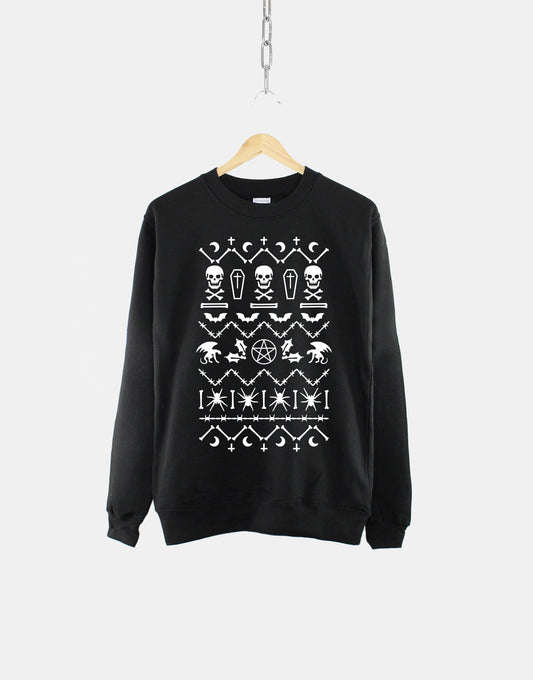 Goth Christmas Sweater - Goth Christmas Jumper - Gothic Ugly Christmas Sweatshirt