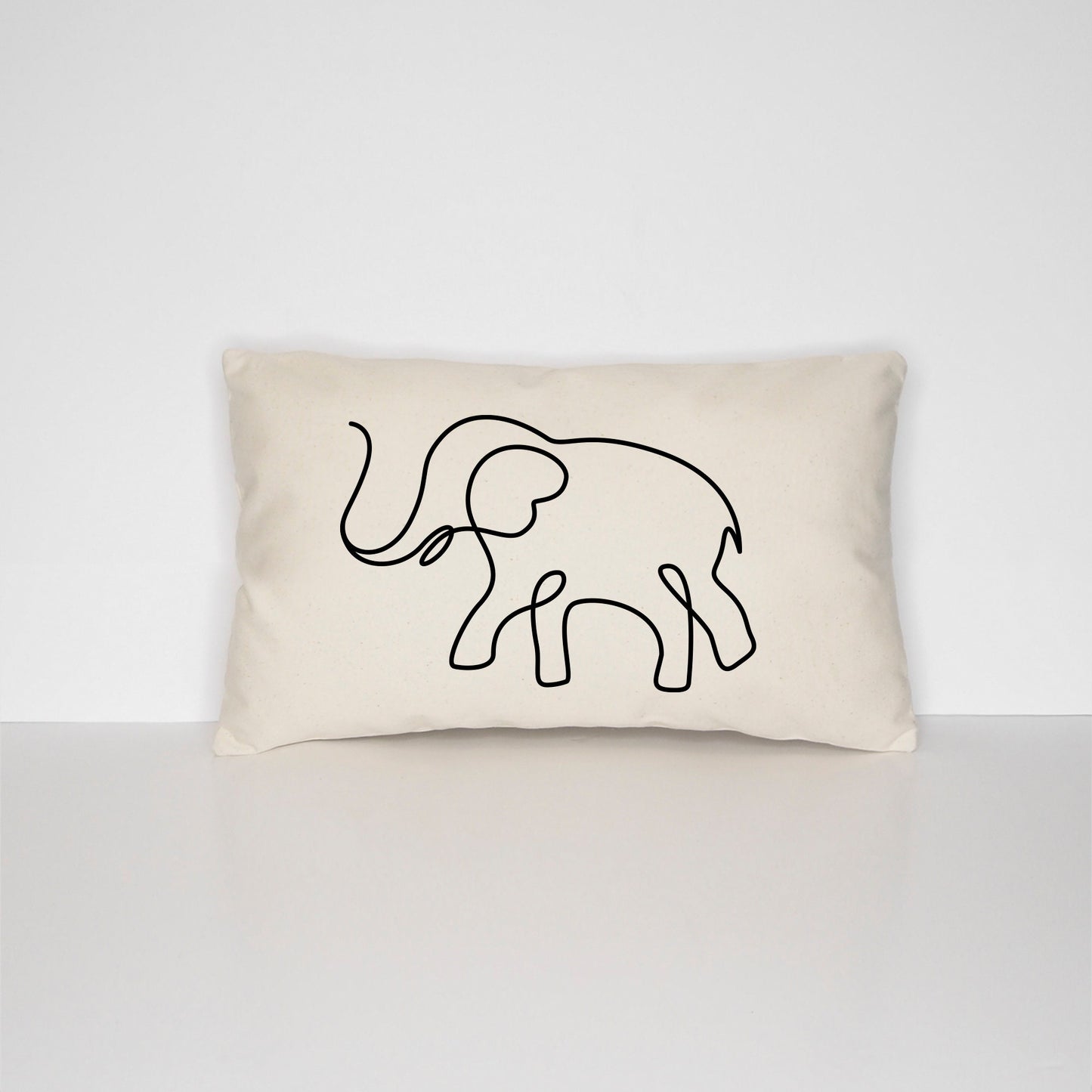 Elephant Throw Cushion - Elephant Themed Home Decor Throw Pillow - Minimal Elephant Scatter Cushions