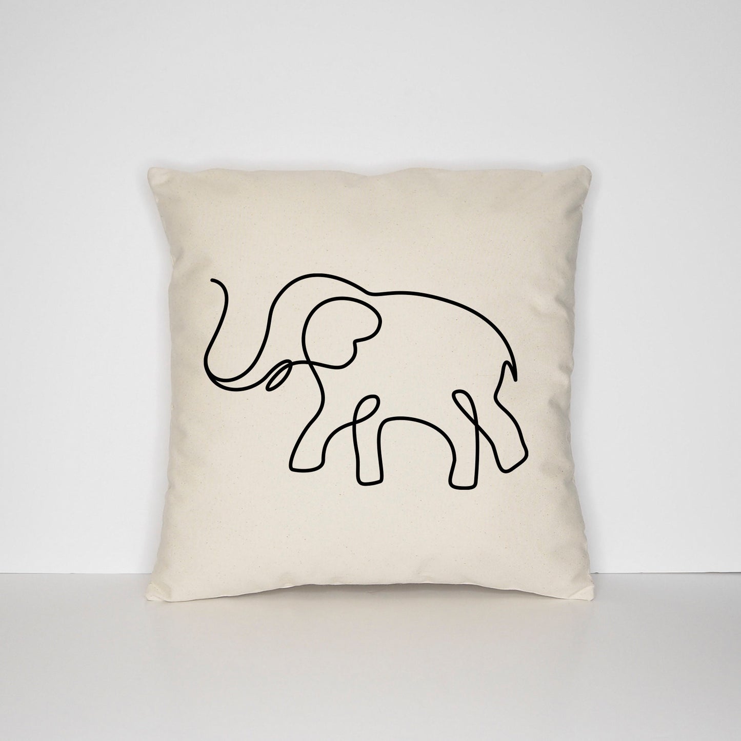 Elephant Throw Cushion - Elephant Themed Home Decor Throw Pillow - Minimal Elephant Scatter Cushions