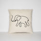 Elephant Throw Cushion - Elephant Themed Home Decor Throw Pillow - Minimal Elephant Scatter Cushions