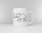 Elephant Mug - Minimal Elephant Print Coffee Mug - Elephant Themed Gifts - Elephants - Elephant Gift