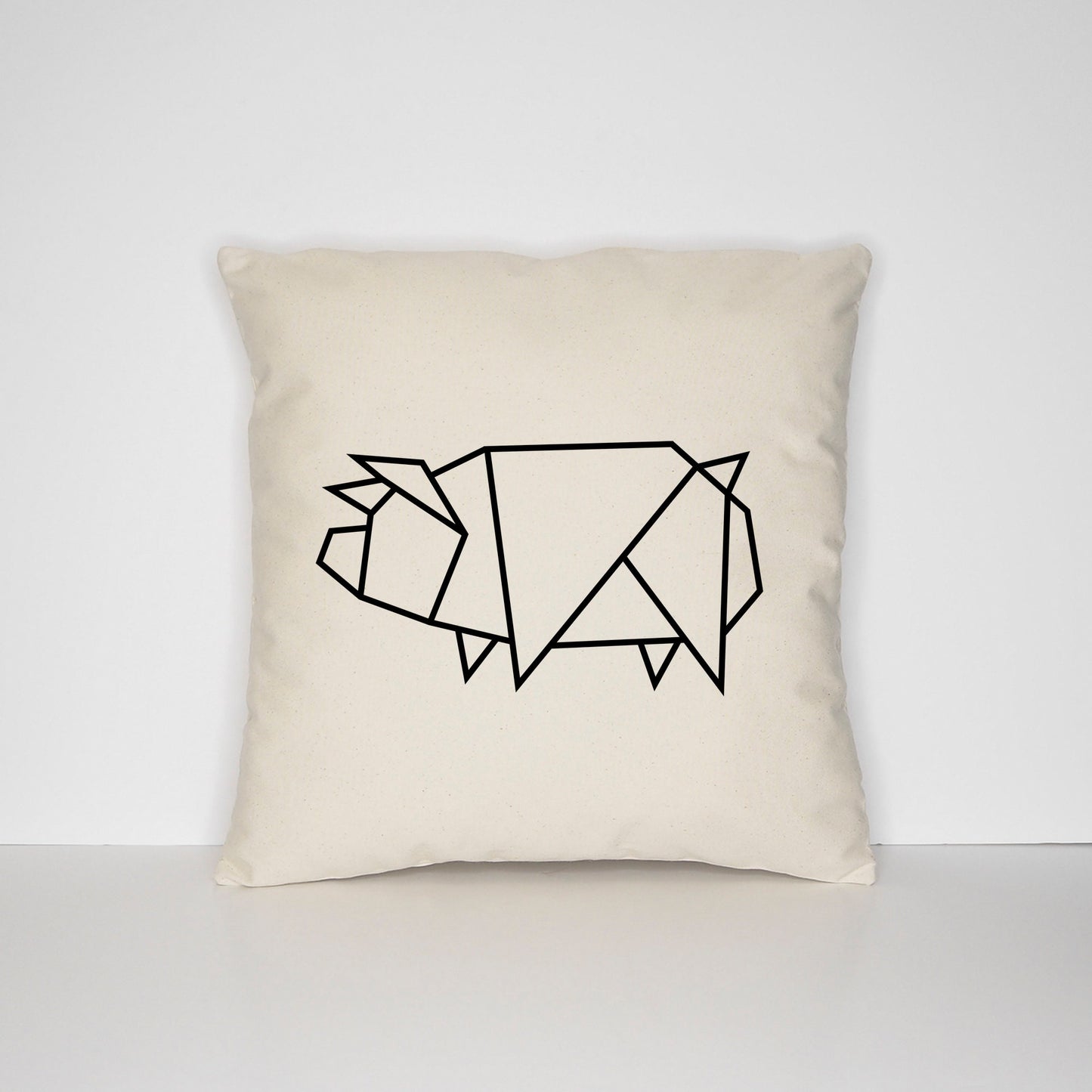 Pig Throw Pillow - Pig Themed Home Decor Throw Cushion - Minimal Pig Scatter Cushions