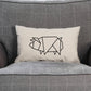 Pig Throw Pillow - Pig Themed Home Decor Throw Cushion - Minimal Pig Scatter Cushions