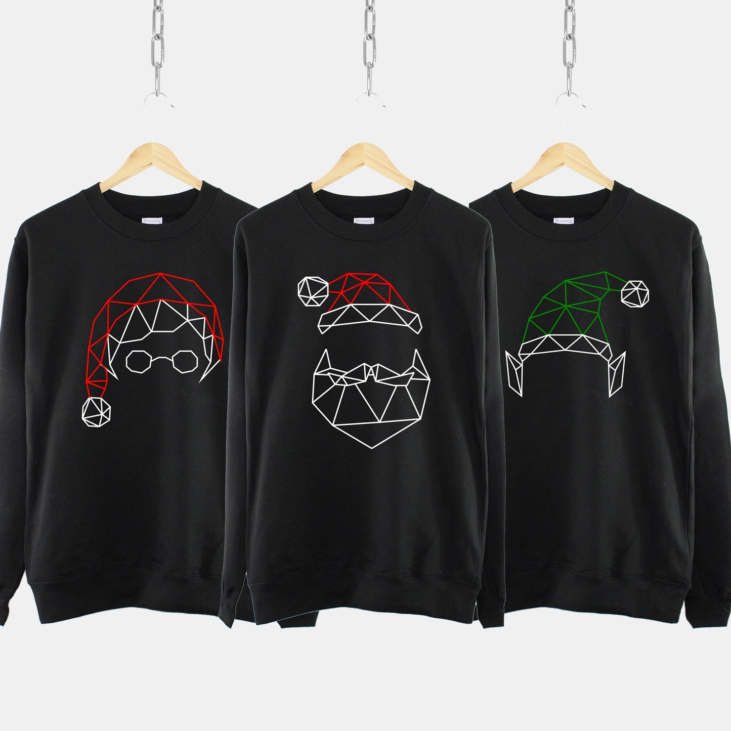 Geometric Santa Father Christmas Sweatshirt - Santa Claus Sweater - Festive Jumper