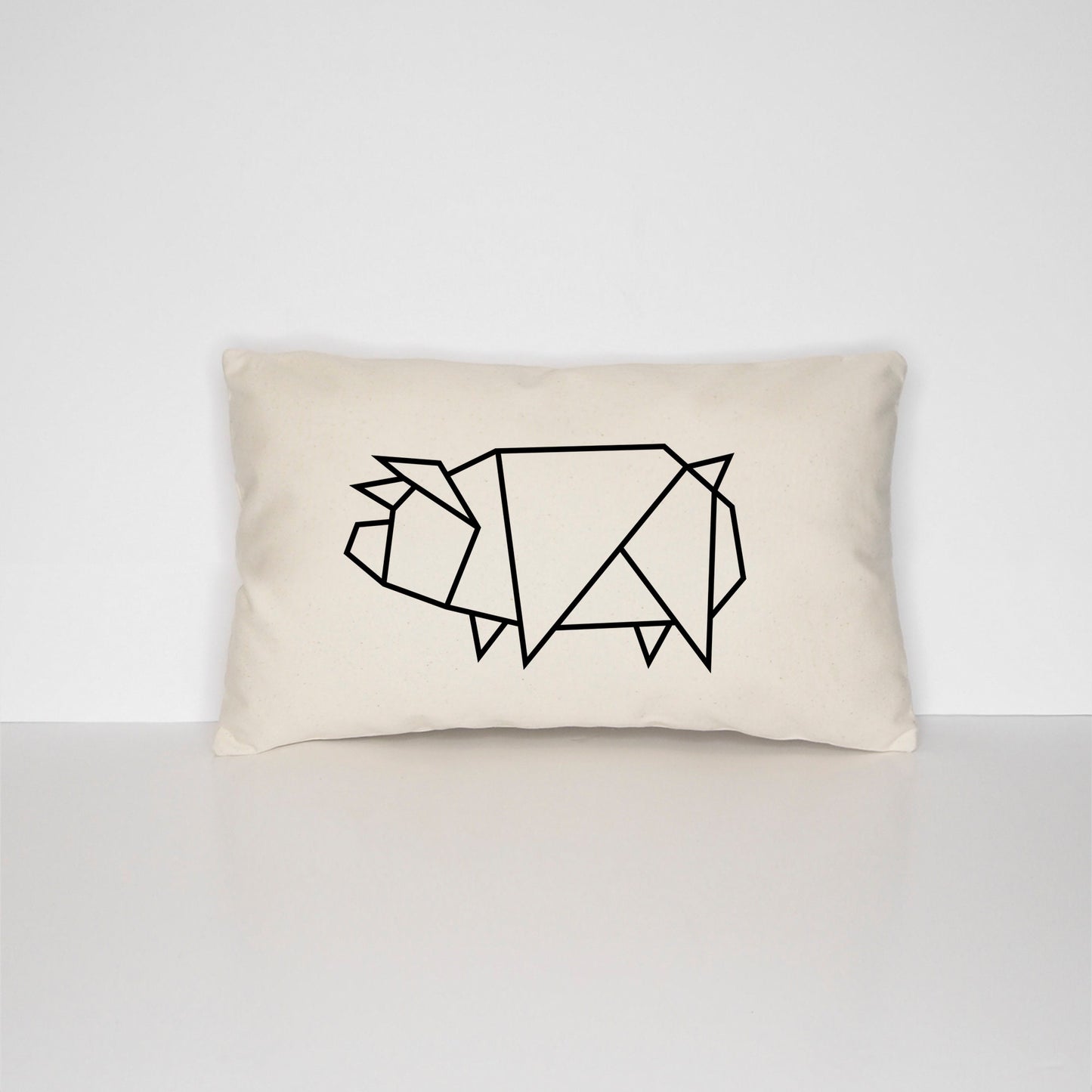 Pig Throw Pillow - Pig Themed Home Decor Throw Cushion - Minimal Pig Scatter Cushions