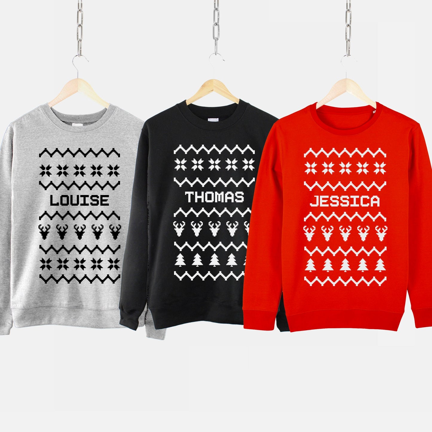 Personalised Christmas Sweaters - Family Christmas Jumpers - Adults and Kids Personalized Christmas Sweatshirts