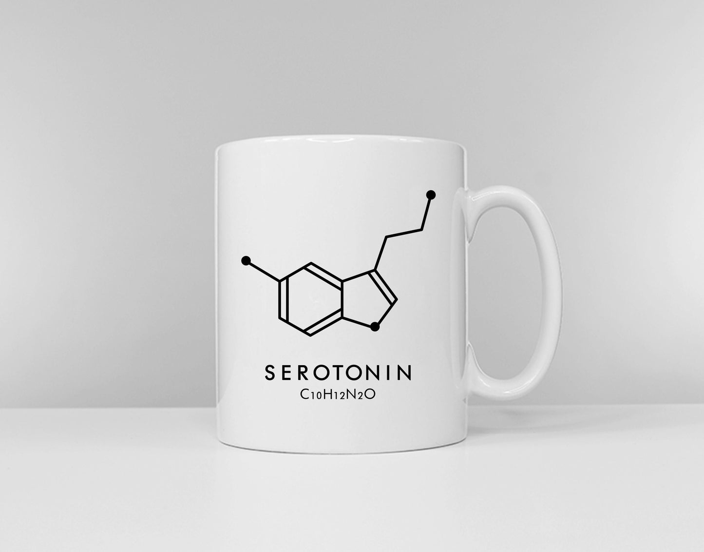 Serotonin Symbol Coffee Mug - Mental Health Awareness Mug - Serotonin Hormone Molecular Structure - Serotonin Formula Mug Chemical Compound