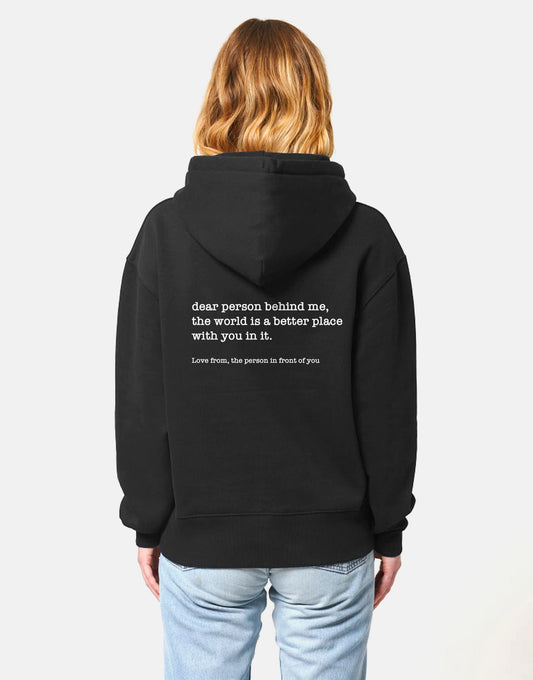 Dear Person Behind Me Hoodie - Personalised Be Kind Message Hoody - Mental Health Awareness Hoodie