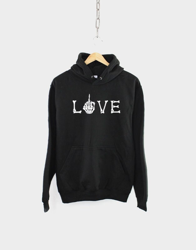 Love Skeleton Hand Halloween Hoodie - Goth Sweatshirt