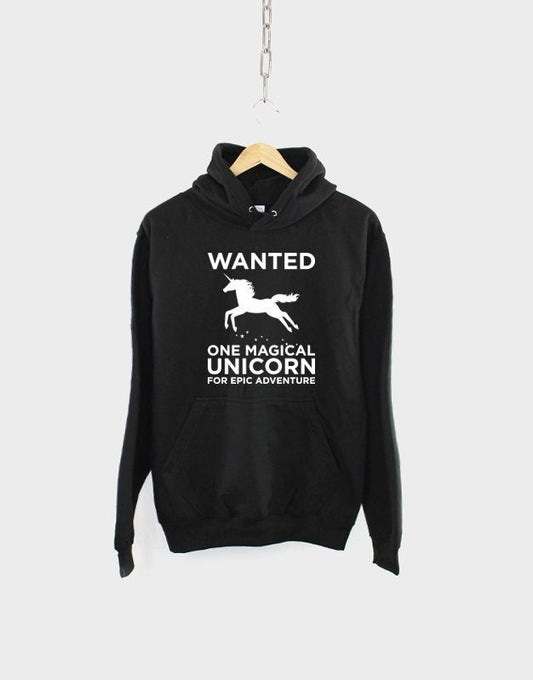 Kids Unicorn Hoodie - Unicorn Wanted Sweatshirt Hoody