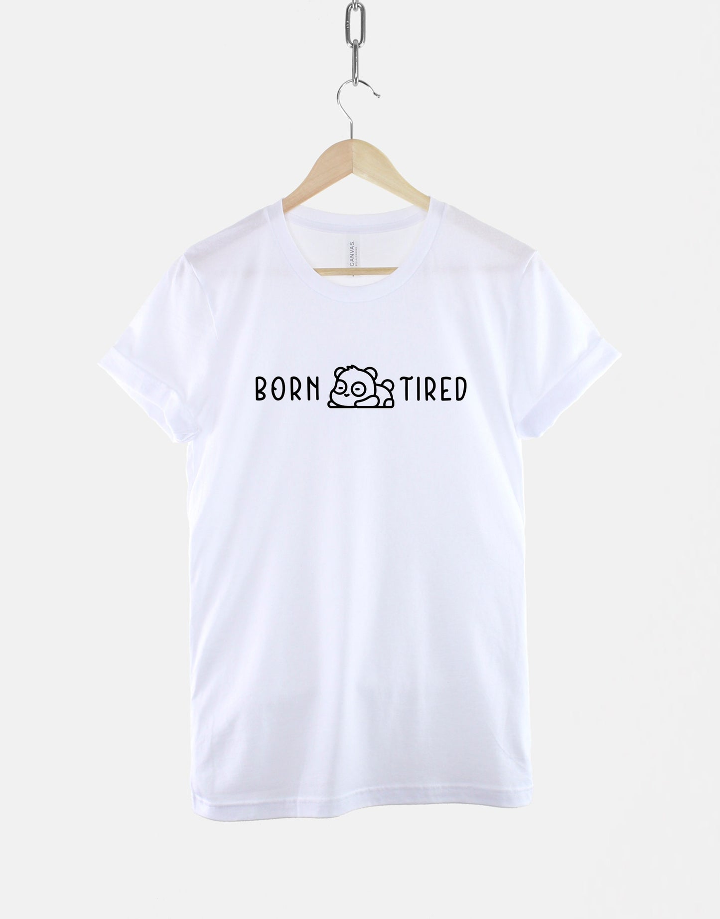 Sleeping Panda T-Shirt - Born Tired Panda Bear TShirt - Cute Womens Sleepy Panda T Shirt